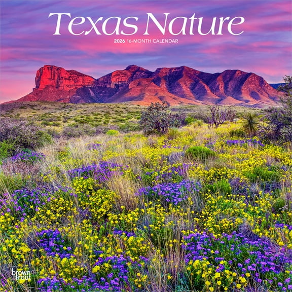 Texas Nature | 2026 12x24" (Hanging) Wall Calendar | Plastic-Free | BrownTrout