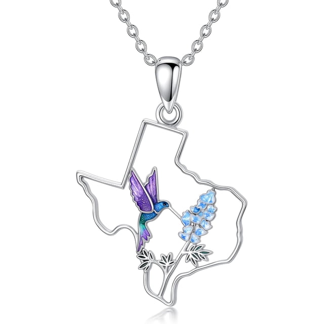 Inbuilding Solutions Map Texas Necklace 925 Sterling Silver Texas State Map Flag Pendant ...