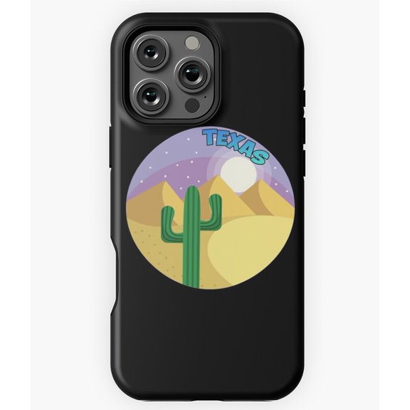 Texas Night Sky Cactus Desert Art Phone Case for iPhone 16 15 14 13 12 11 Pro Max