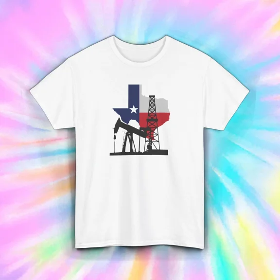 Texas Oil Rig Pumpjack Lone Star Energy Field Work Retro Pride Unisex T-Shirt, up to size 5XL