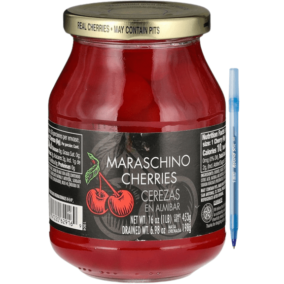 Texas Original  Maraschino Cherries Stemless Sweet Crunch 16 oz
