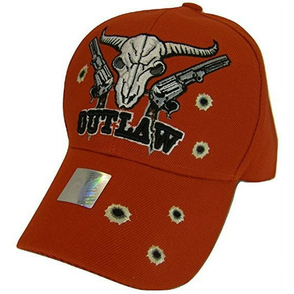 Texas Outlaw & Bullet Holes Men's Adjustable Baseball Cap (Red)