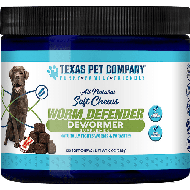 Texas Pet Company Worm Defender Natural Dog Dewormer Treat Supplement