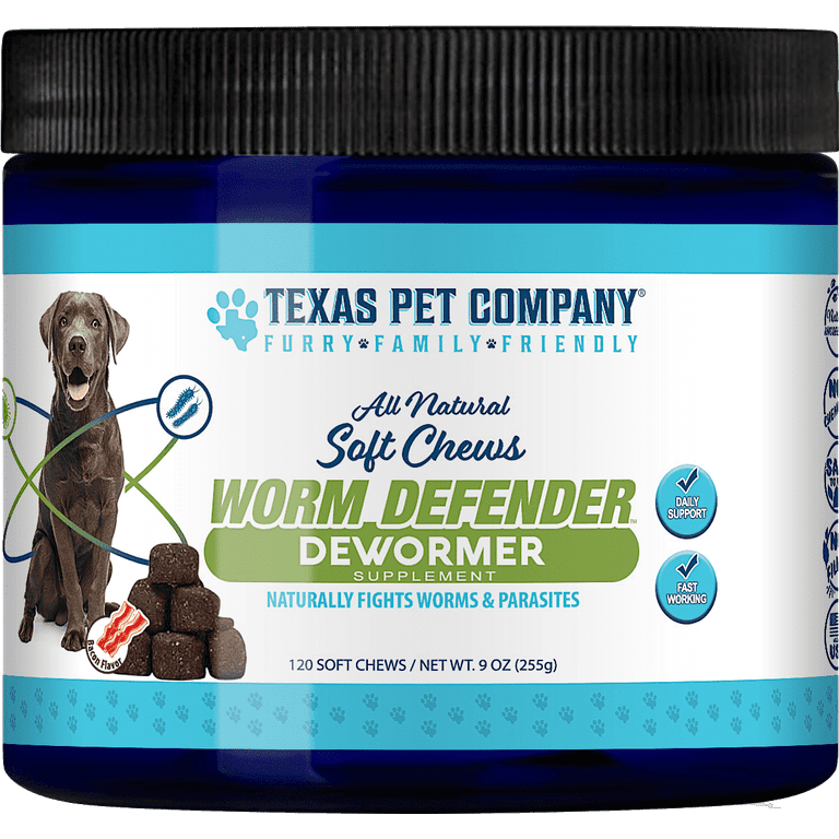 Texas Pet Company Worm Defender Natural Dog Dewormer Soft Chews