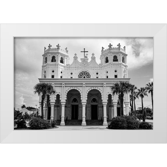 Texas Picture Archive 14x11 White Modern Wood Framed Museum Art Print Titled - St. Mary Cathedral Basilica Galveston-Texas