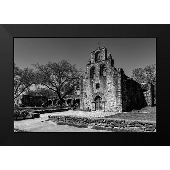 Texas Picture Archive 18x13 Black Modern Framed Museum Art Print Titled - Mission Espada-San Antonio-Texas