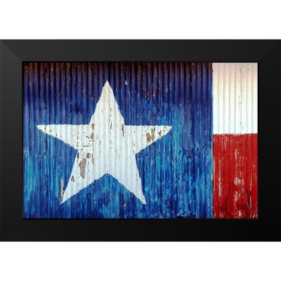 Texas Picture Archive 18x13 Black Modern Framed Museum Art Print Titled - Texas State Flag painted on a barn