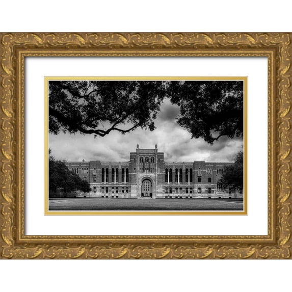 Texas Picture Archive 32x23 Gold Ornate Wood Framed with Double Matting Museum Art Print Titled - Rice University-Houston-Texas