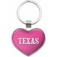 thumbnail image 1 of Texas - Places Metal Heart Keychain Key Chain Ring, Multiple Colors Available, 1 of 1