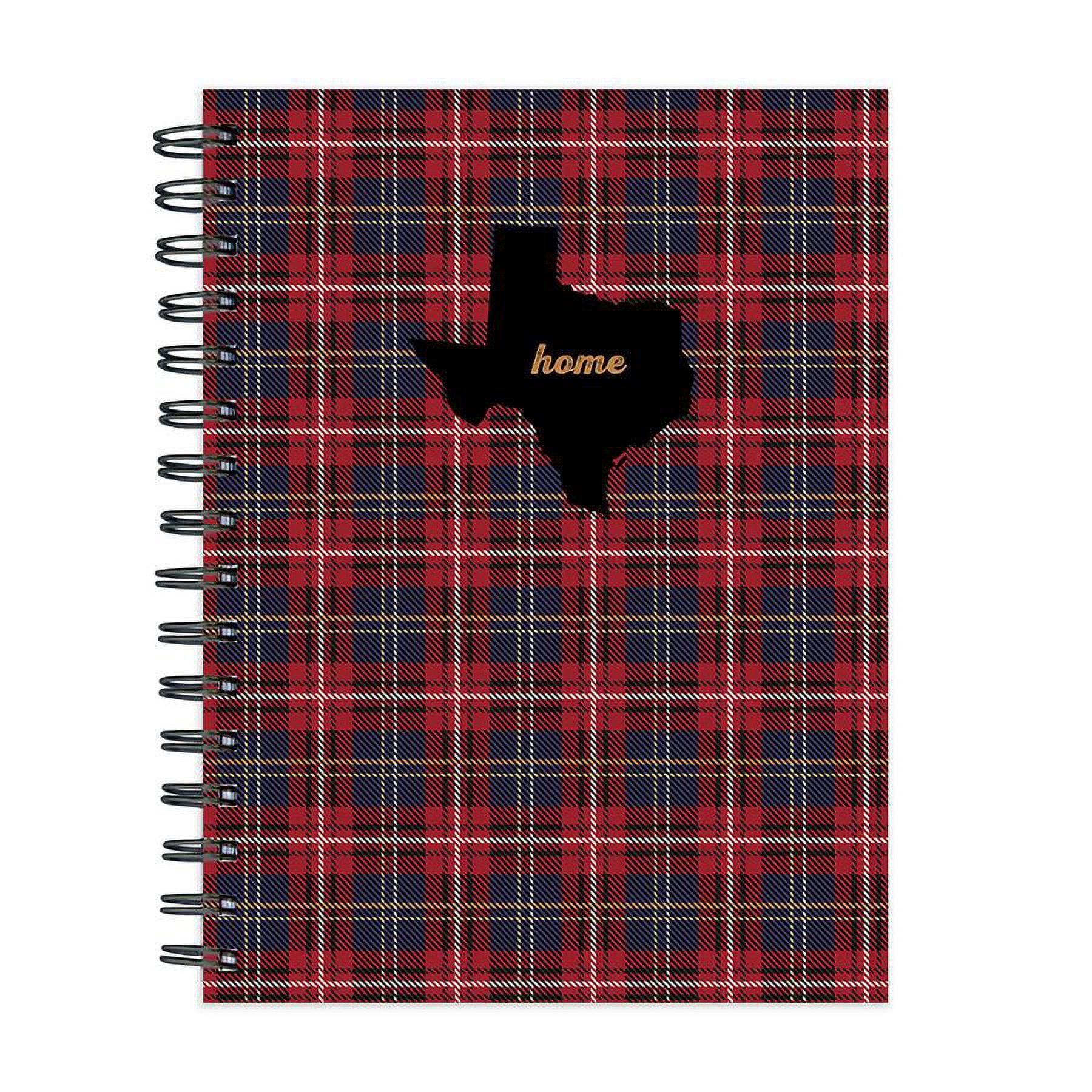 Texas - State Pride Plaid Spiral Journal - 7x9 Lined Notebook - for Adults, Students, Kids
