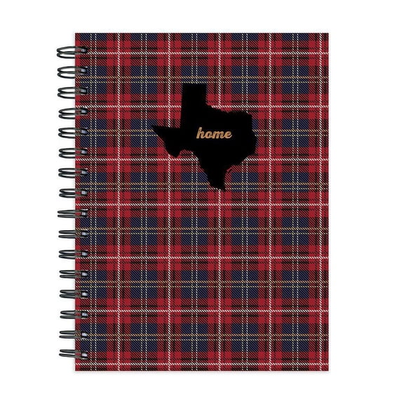 Texas - State Pride Plaid Spiral Journal - 7x9 Lined Notebook - for Adults, Students, Kids