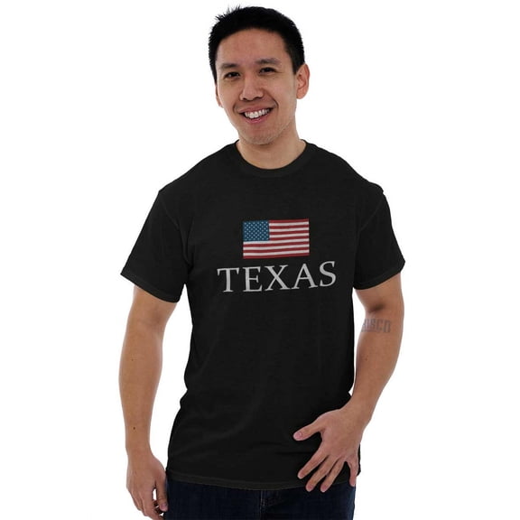 Texas Pride American Flag TX USA Men's Graphic T Shirt Tees Brisco Brands S