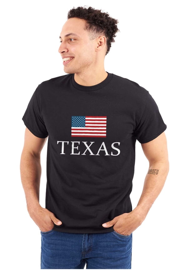 Texas Pride American Flag TX USA Plus Size Crewneck Graphic Tee Shirt Brisco Brands 2X