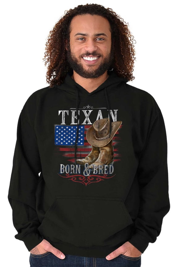 Texas Pride Born and Bred Texan Hoodie Sweatshirt Women Men Brisco Brands L