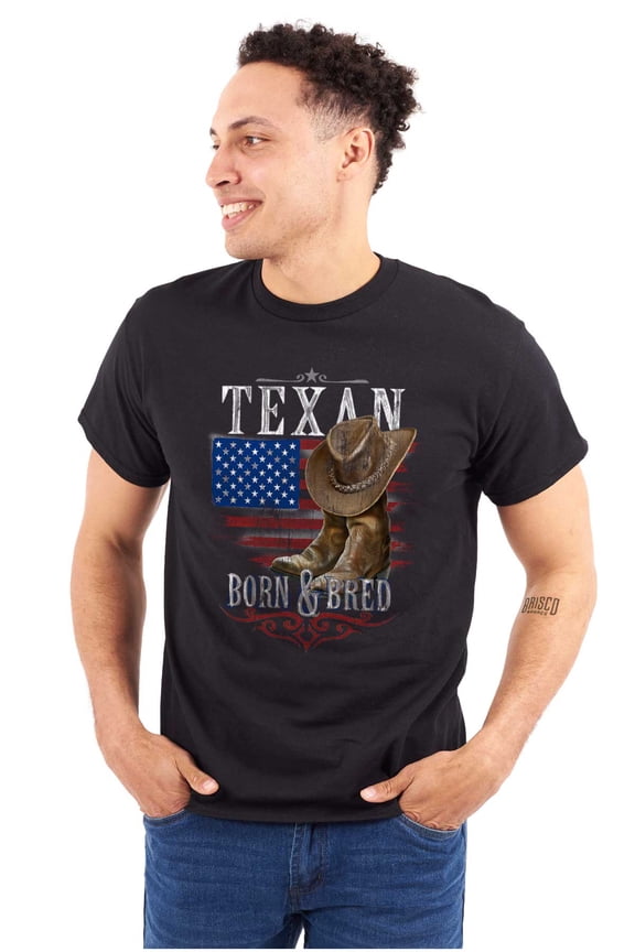 Texas Pride Born and Bred Texan Plus Size Crewneck Graphic Tee Shirt Brisco Brands 3X