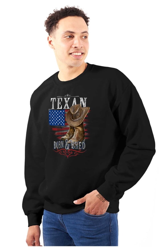 Texas Pride Born and Bred Texan Unisex Plus Fleece Graphic Sweatshirt Brisco Brands 5X