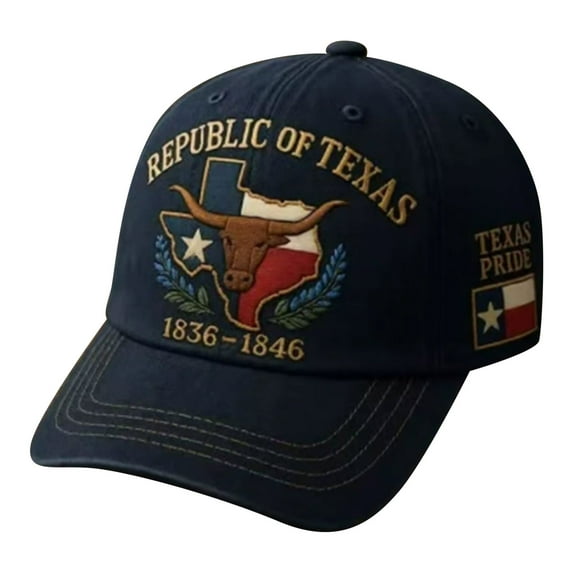 Texas Pride Displayed On This Republic Of Texas Vintage Baseball Cap Embroidered Navy Blue Adjustable For Heritage Lovers