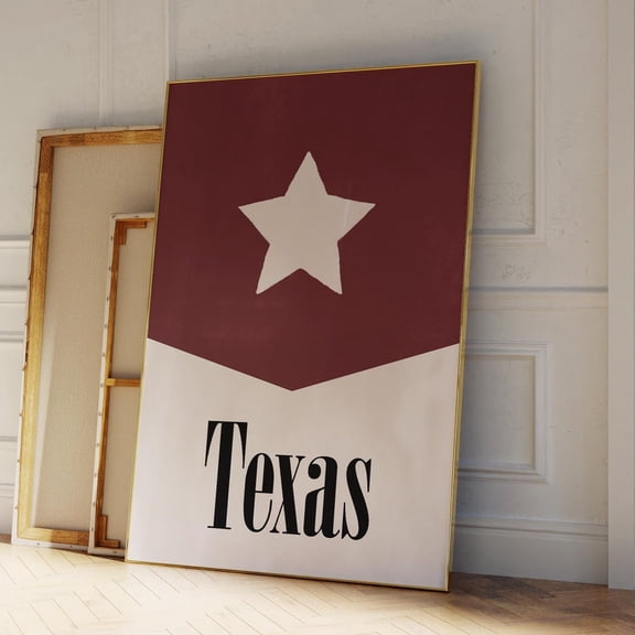 Texas Print Red Retro Poster, Texas A & M Trendy Wall Art, Lone Star State Poster Retro Star Poster, Burg.Undy Dorm Room Decor UNFRAMED PAPER POSTER, Home Decor, Vintage Gift, Living Room Dercor