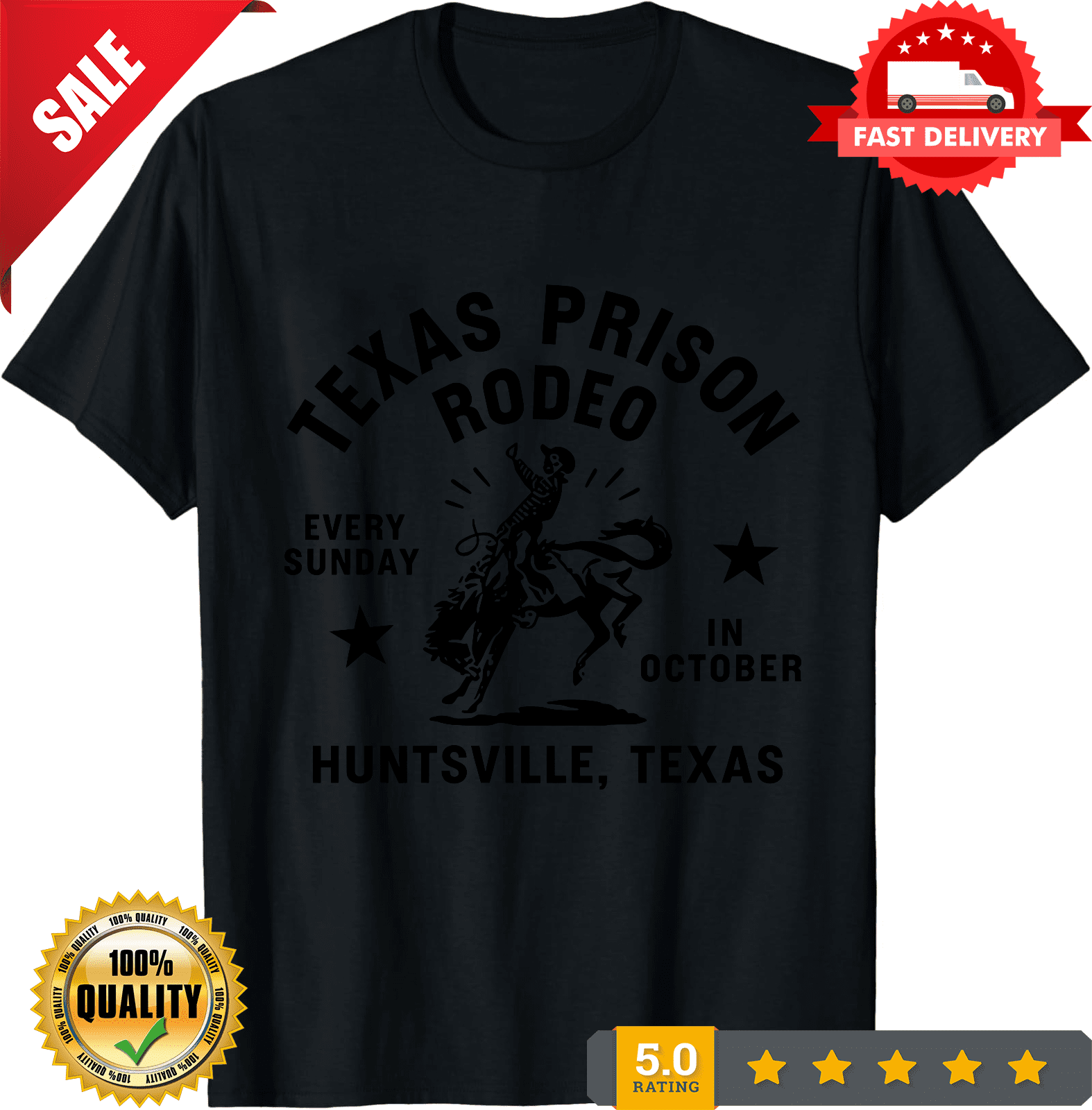 Bull Rider Cloth Texas Prison Rodeo Shirt Huntsville TX Cowboy Graphic T Shirt Western ...