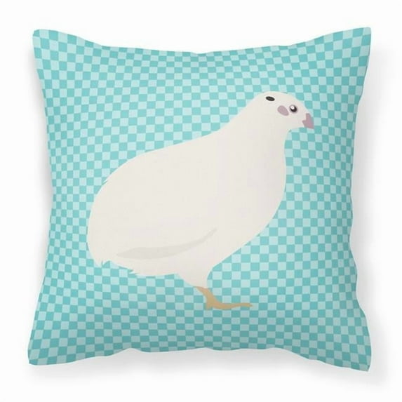 Texas Quail Blue Check Fabric Decorative Pillow - 18 x 18 in.
