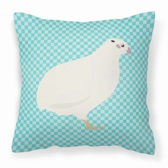 Texas Quail Blue Check Fabric Decorative Pillow