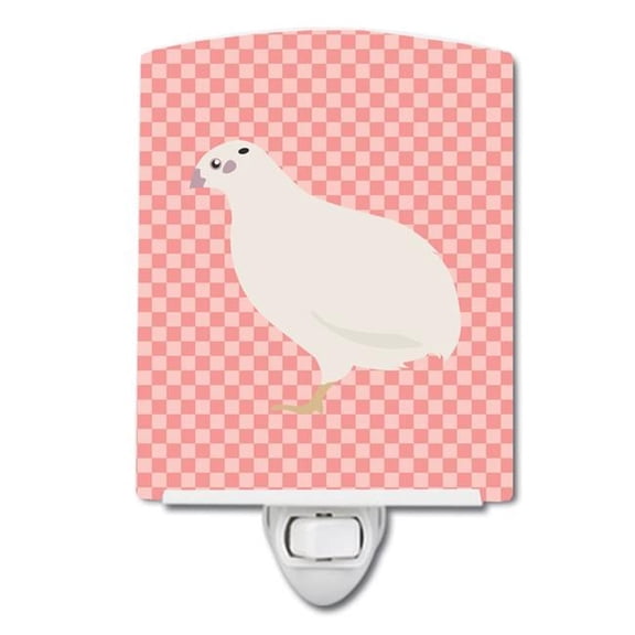 Texas Quail Pink Check Ceramic Night Light