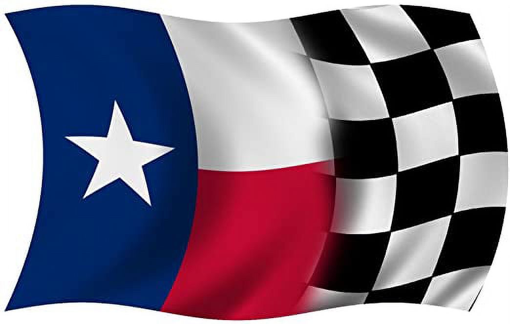 Texas Racing Texan Lone Star TX TEX Wavy Waving Flag Race car Decal 3M