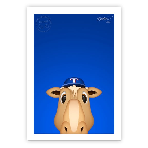 Texas Rangers 14" x 20" Minimalist Ranger Captain Mascot Wall Art