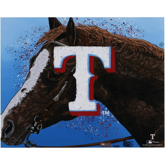 Texas Rangers 16" x 20" Photo Print - Designed and Signed by Artist Maz Adams - Limited Edition 25 - Fanatics Authentic Certified
