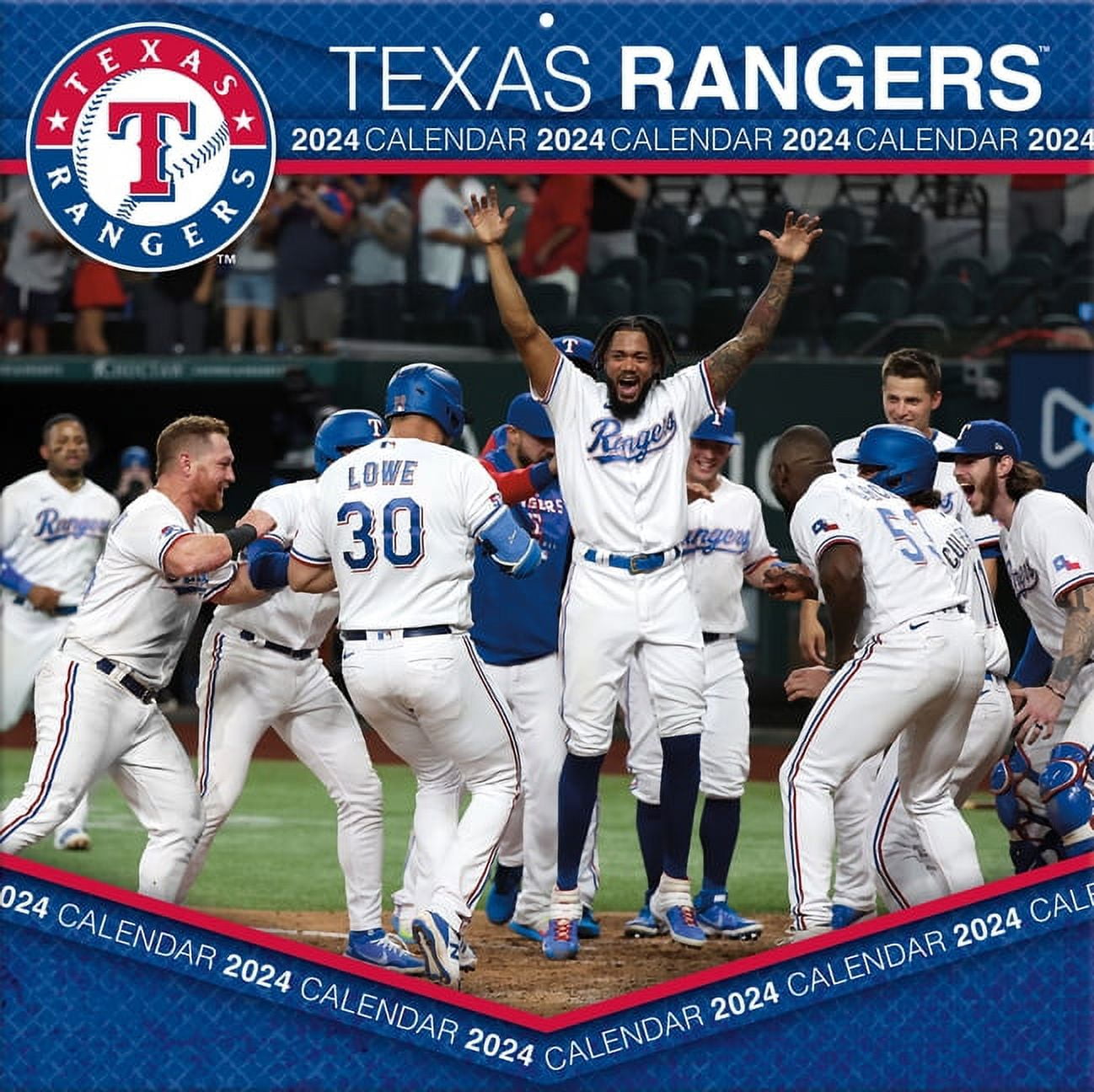 Texas Rangers 2024 12x12 Team Wall Calendar (Other)
