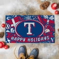 thumbnail image 1 of Texas Rangers 28" x 16" Happy Holidays Christmas Turf Door Mat, 1 of 3