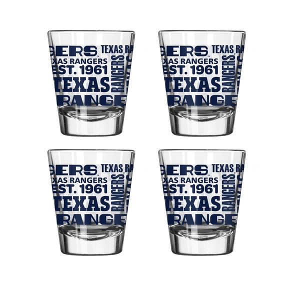 Logo Brands Texas Rangers 4-Pack 2oz. Shot Glass Set