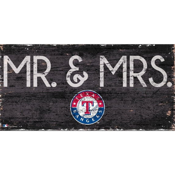 Texas Rangers 6'' x 12'' Mr. & Mrs. Sign