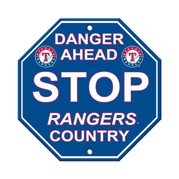 Texas Rangers Sign 12x12 Plastic Stop Style Special Order