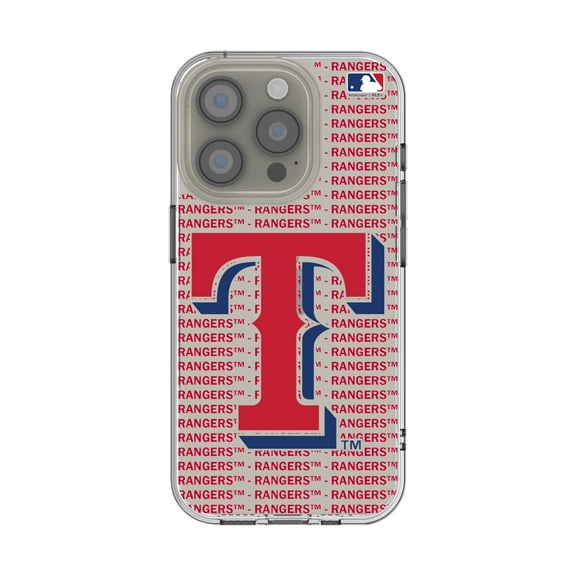 Texas Rangers Text Backdrop Clear iPhone Case