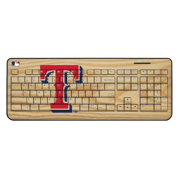 Texas Rangers Wood Print Wireless USB Keyboard