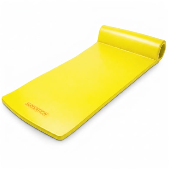 Texas Recreation Sunsation 70 Inch Thick Foam Raft Lounger Pool Float, Yellow