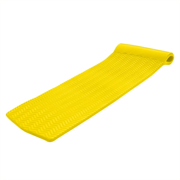 Texas Recreation Serenity 70 Inch Thick Foam Mat Raft Lounger Pool Float, Yellow