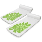 TRC Recreation Sunsation 1.75 Foam Pool Float Lounger w/ Headrest, 2 Pack, White/Green