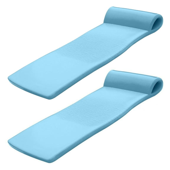 TRC Recreation Sunsation 1.75" Foam Pool Float Lounger w/ Headrest, 2 Pack, Metallic Blue