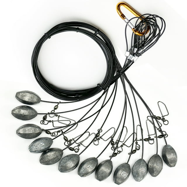 Texas Rig 6oz With 48 Inch, Tangle-Free Duck Decoy Weights 12-Pack