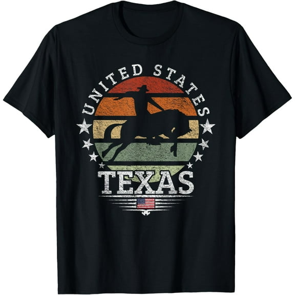 Texas Rodeo Horse Retro Pride T-Shirt100% pure cotton