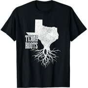 Texas Roots Vintage USA Patriotic Pride State Map T-Shirt Black 2X-Large