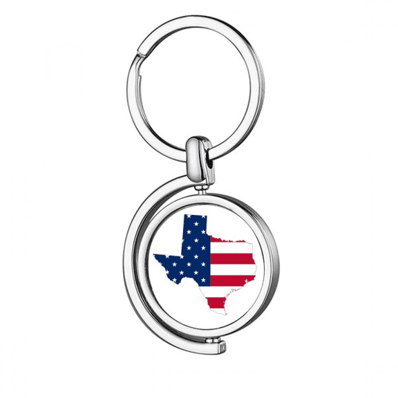 Texas Rotating Keychain Metal Keyring Holder