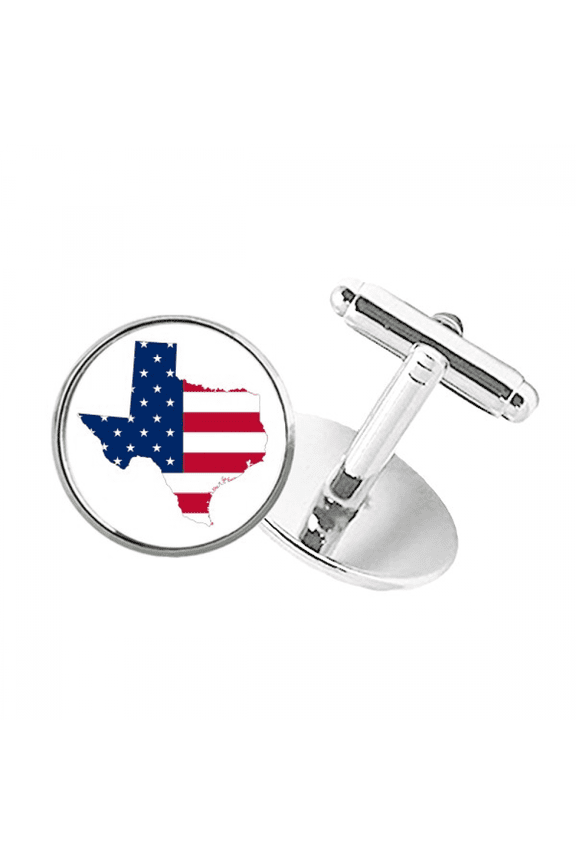 Texas Round Button Cuff Clip Stud Cufflinks
