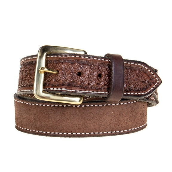 Texas Saddlery Boys Kids Chocolate Roughout Spider Combo Belt 20 Brown