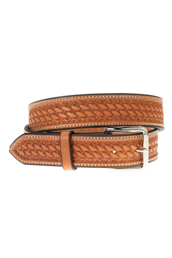 Mens Basket Stamp Belt 32 Natural