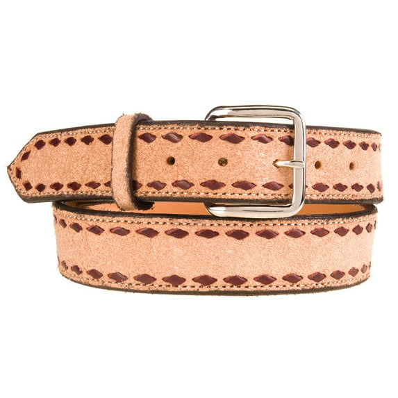 Texas Saddlery Mens Roughout Buckstitch Belt 42 Brown