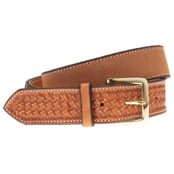Texas Saddlery Mens Saddle  Rough Out Spider Combo Belt 36 Tan