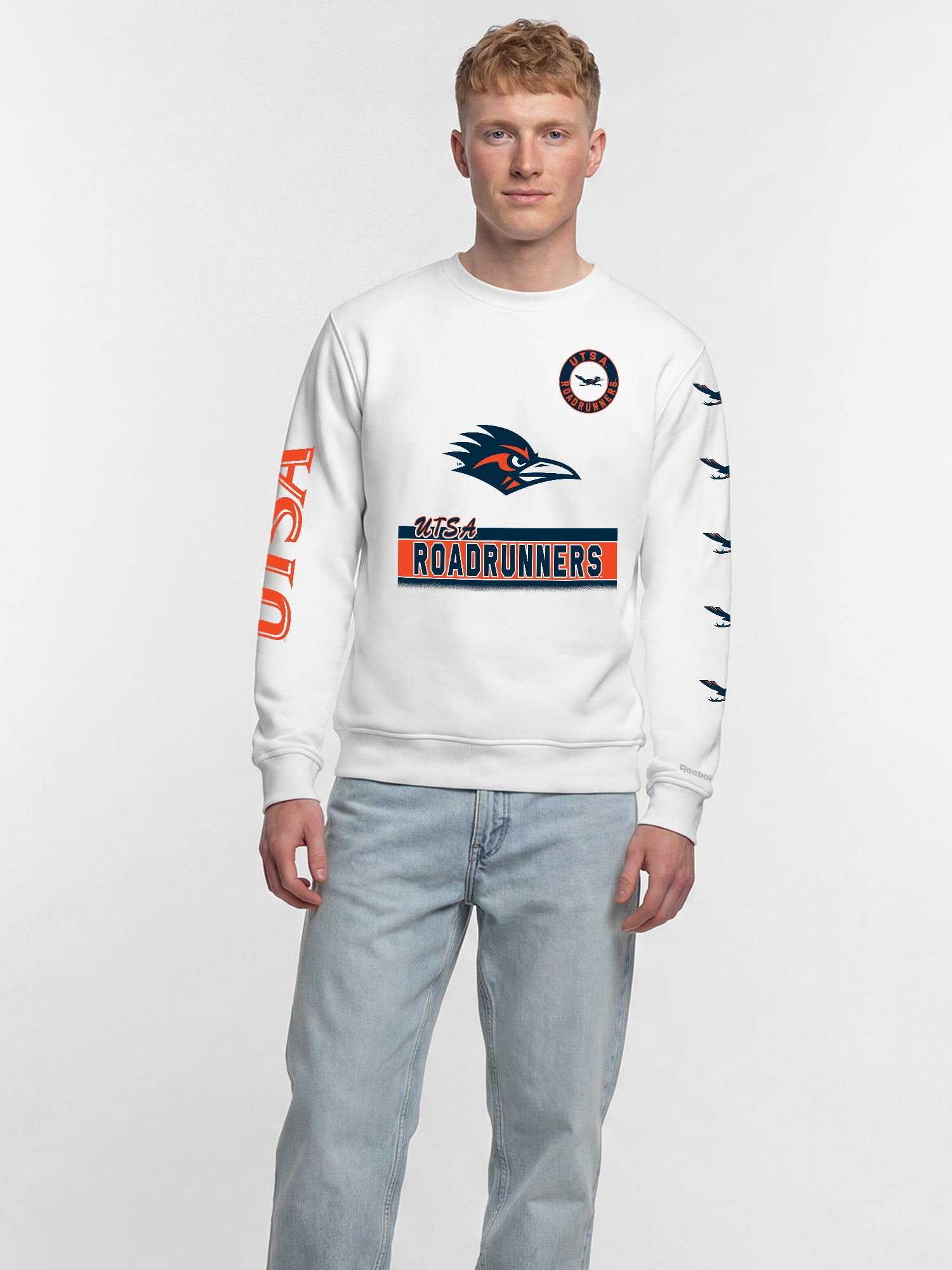 Texas San Antonio Roadrunners Reebok Mens White Crew Sweatshirt